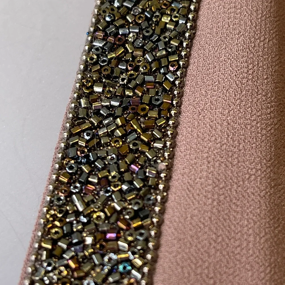 Bishop + Young | Embellished Beaded Ribbon Open Front High Low Sheer Kimono - Picture 8 of 16